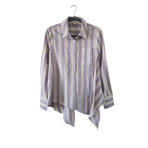 Striped Purple and White Button-Up Shirt